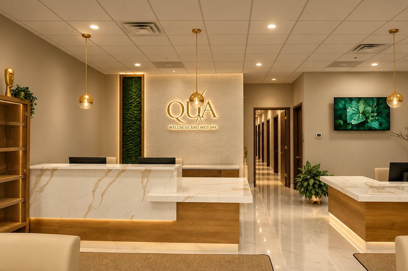The Qua reception desk